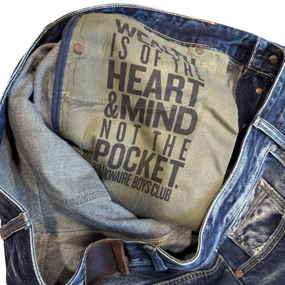 Billionaire Boys Club Blue Relaxed MIND JEAN Jeans Subtle Fading Smart Fit - Picture 9 of 11